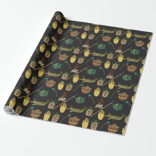 Cooles Muster historischer Symbole Geschenkpapier