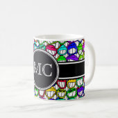 Cooles Muster I für Lächelnde Gesichter + Ihr Mono Kaffeetasse (VorderseiteRechts)