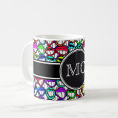 Cooles Muster I für Lächelnde Gesichter + Ihr Mono Kaffeetasse (Vorderseite Links)