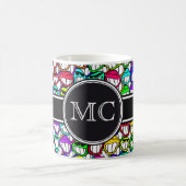 Cooles Muster I für Lächelnde Gesichter + Ihr Mono Kaffeetasse (Mittel)