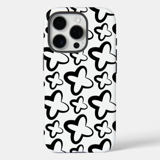 Cooles Musterdesign in Schwarzweiß Case-Mate iPhone Hülle (Rückseite)