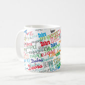 cooles Namensmuster farbig und personalisiert Kaffeetasse (Vorderseite Links)