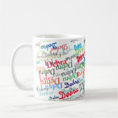 cooles Namensmuster farbig und personalisiert Kaffeetasse (Links)