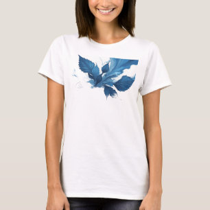 Cooles Navy-Abstraktes-Blätter-Trendy-T-Shirt T-Shirt