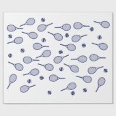 Cooles Navy-Retro-Tennis-Racquets-Muster Geschenkpapier (Flach)