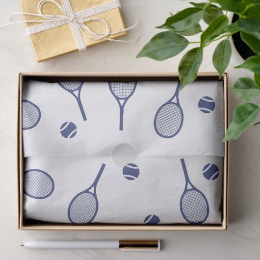 Cooles Navy-Retro-Tennis-Racquets-Muster Seidenpapier (Geschenk)
