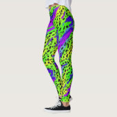 Cooles Neon Green und Lila Tierbild Leggings (Links)