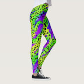 Cooles Neon Green und Lila Tierbild Leggings (Rechts)