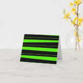 Cooles Neon Lime Green und Black Striping Muster Karte (Gelbe Blume)
