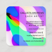 Cooles Neon Liquid Geometric Muster Quadratische Visitenkarte (Rückseite)