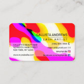 Cooles Neon Liquid Geometric Muster Visitenkarte (Rückseite)