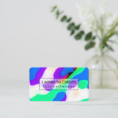 Cooles Neon Liquid Geometric Muster Visitenkarte (Stehend Vorderseite)