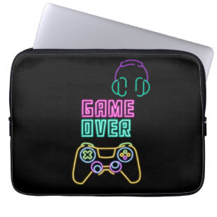 Cooles Neon-Videospiel. Laptopschutzhülle
