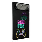 Cooles Neon-Videospiel. Mini Klemmbrett (Schrägansicht)