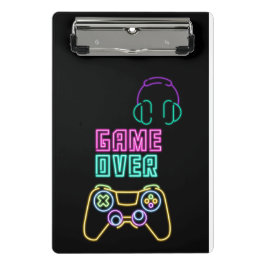 Cooles Neon-Videospiel. Mini Klemmbrett