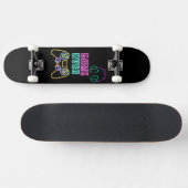 Cooles Neon-Videospiel. Skateboard (Horizontal)
