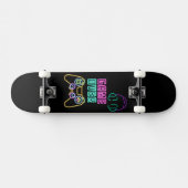 Cooles Neon-Videospiel. Skateboard (Horizontal)