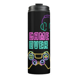 Cooles Neon-Videospiel. Thermosbecher