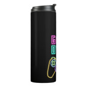 Cooles Neon-Videospiel. Thermosbecher (Nach links gedreht)