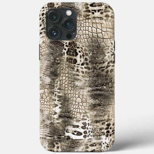 Cooles neutrales braunes Snakeskinmuster Case-Mate iPhone Hülle (Rückseite)
