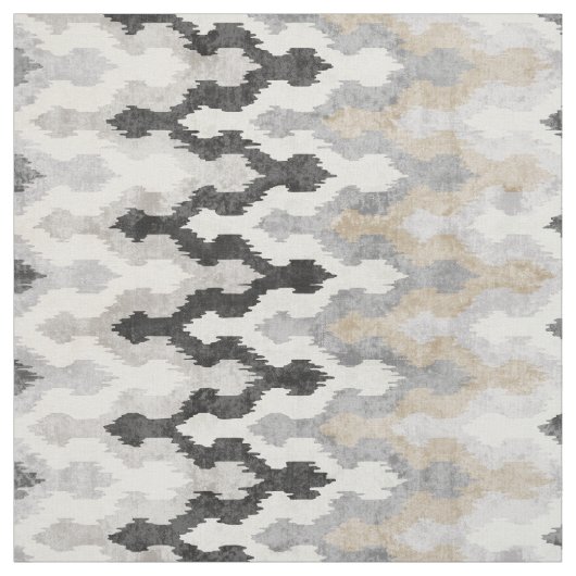 Cooles neutrales Zickzack Ikat-Stammmuster Stoff (Muster)