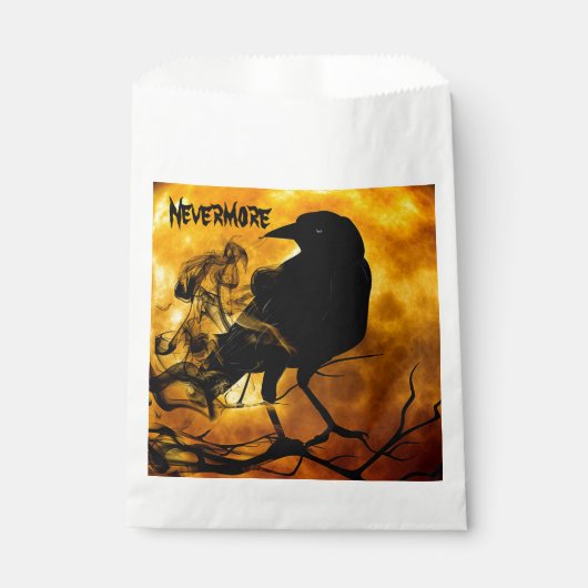 Cooles "Nevermore" Raven Orange Moon Black Specter Geschenktütchen (Vorderseite)