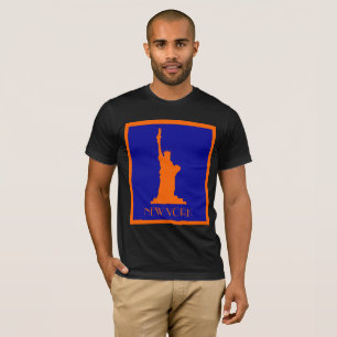 Cooles New York in Orange und Blau T-Shirt