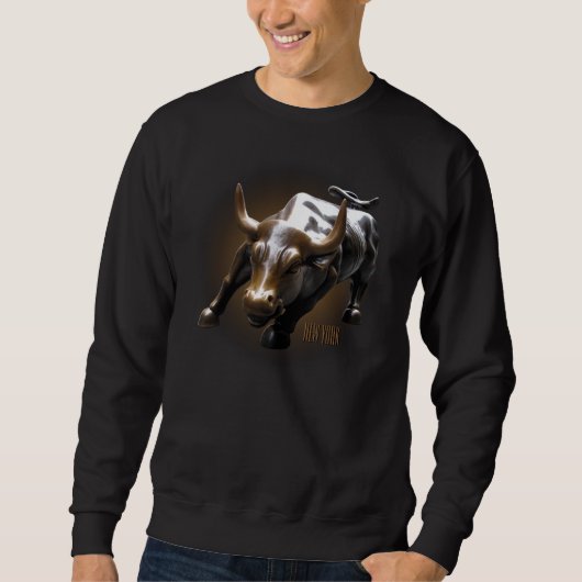 Cooles New York Sweatshirt NYC Bull Shirt Souvenir (Vorderseite)