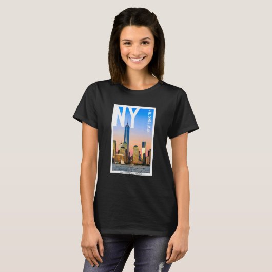 Cooles New Yorker Skyline-Laufen in New York T-Shirt (Vorne ganz)