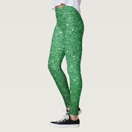 cooles niedlich hellgrünes Glitzer Leggings (Links)