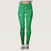 cooles niedlich hellgrünes Glitzer Leggings (Vorderseite)