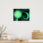 Cooles Niedliches Abstraktes Muster "Green Orb" Poster (Küche)
