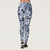 Cooles Niedliches Blaues Geometrismuster Leggings (Rückseite)