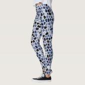 Cooles Niedliches Blaues Geometrismuster Leggings (Links)