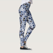 Cooles Niedliches Blaues Geometrismuster Leggings (Rechts)