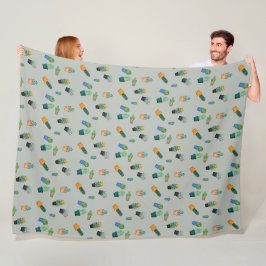Cooles Niedliches Cactus Greenery Blume Muster Fleecedecke