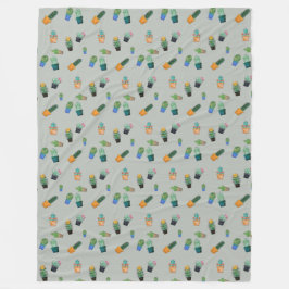 Cooles Niedliches Cactus Greenery Blume Muster Fleecedecke