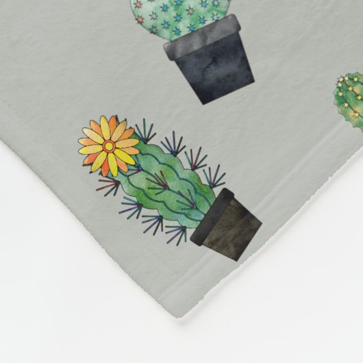 Cooles Niedliches Cactus Greenery Blume Muster Fleecedecke (Ecke)
