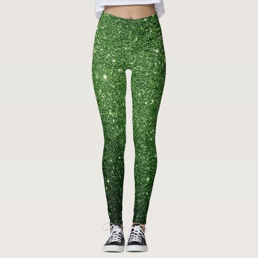 cooles niedliches Grünmuster des Glitzer Leggings (Vorderseite)