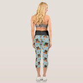 Cooles niedliches Halloween-Bärenkürbis Capri Leggings (Rückseite)