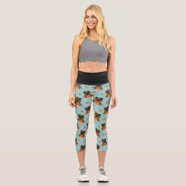 Cooles niedliches Halloween-Bärenkürbis Capri Leggings