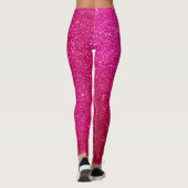 cooles niedliches, hellrosa Magenta-Glitzer Leggings (Rückseite)