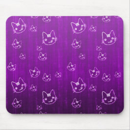 Cooles niedliches japanisches lila-Kitekatter-Neko Mousepad