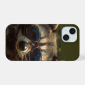 Cooles Niedliches Raccoon in Glasses Tierwelt Spaß iPhone 15 Hülle (Rückseite (Horizontal))
