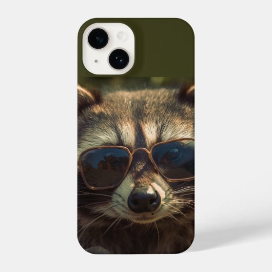 Cooles Niedliches Raccoon in Glasses Tierwelt Spaß iPhone Hülle (Rückseite)