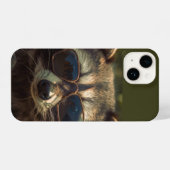Cooles Niedliches Raccoon in Glasses Tierwelt Spaß iPhone Hülle (Rückseite (Horizontal))