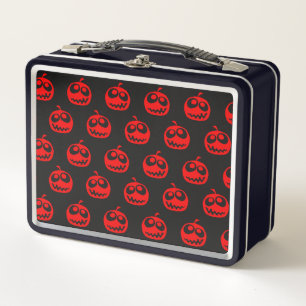 Cooles Niedliches Rotes Halloween-Kürbismuster Metall Brotdose
