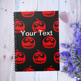 Cooles Niedliches Rotes Halloween-Kürbismuster Notizblock