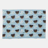 Cooles Niedliches Rottweiler-Welpen- und Knochenmu Geschirrtuch (Horizontal)