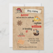 cooles niedliches Schwimmschiff Pirate Birthday Einladung (Vorderseite)